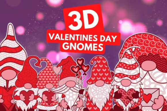 3D Valentine s Day Gnomes SVG Bundle