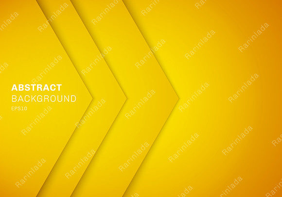 3D Yellow Arrow Triangle Background