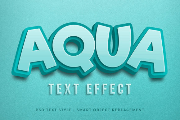 AQUA 3d Text Effect Mockup PSD: Elevate Your Typography