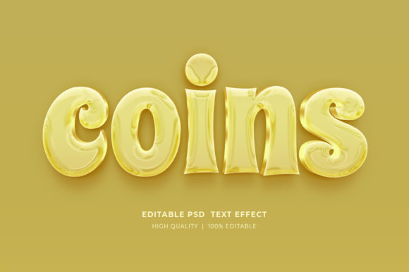 Coins 3D Editable Style Text Effect