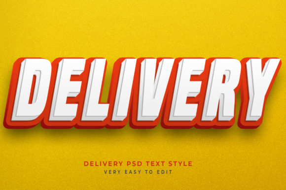 Delivery 3d Text Effect Mockup PSD for Designers