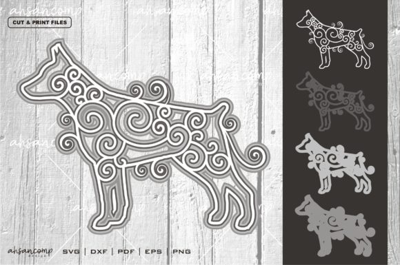 Dog 1 Vector SVG 3D Layered for Design