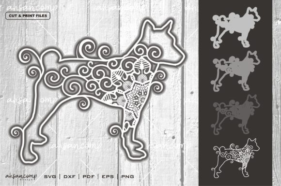 Dog Mandala Vector 3D Layered 4