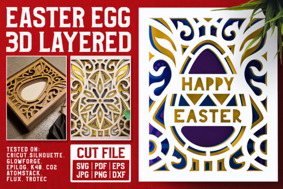Easter Egg 3D Layered SVG Cut File