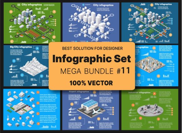 Isometric City Set of 3d Module