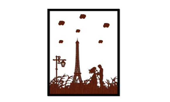 Paris Paper Cut 3d Love Couple