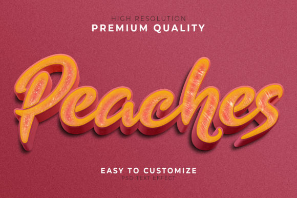 Peaches 3D Text Effect PSD: Elevate Your Visual Design
