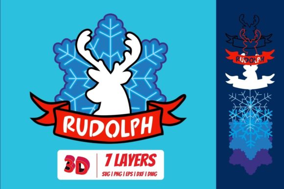 Rudolph 3D Layered SVG Cut File