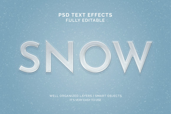 Snow Style 3D Text Effect for Winter Designs
