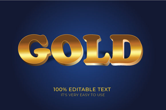 Text Effect Gold 3d Text Effect