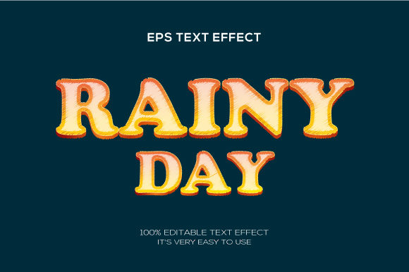 Text Effect Rainy Day 3d Text Effect