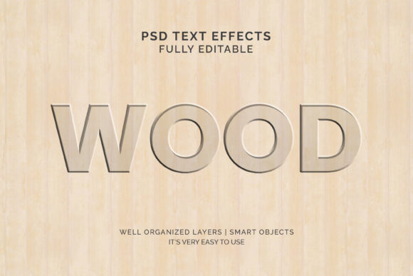 Text Effect - Wood 3d Emboss Text Effect: Elevate Your Design Projects Instantly